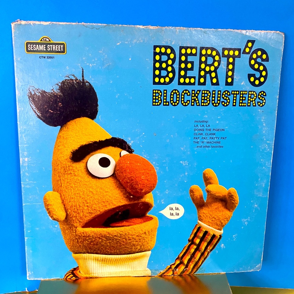 Sesame Street Vintage 1974 Bert's Blockbusters CTW 22051 Vinyl Record Album 12”